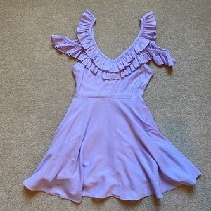 Sm DO+BE Short Lavender Cold-Shoulder Dress
